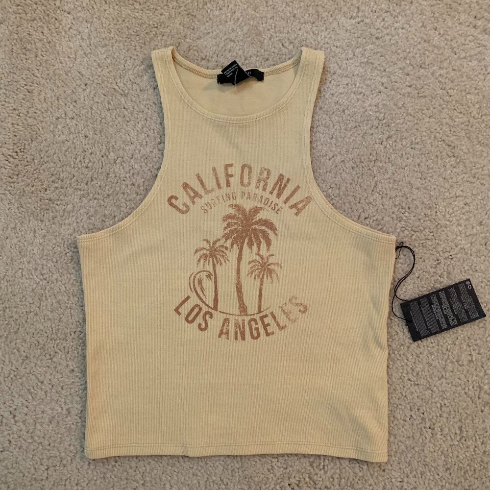 Forever 21 cropped yellow tank - NWT!